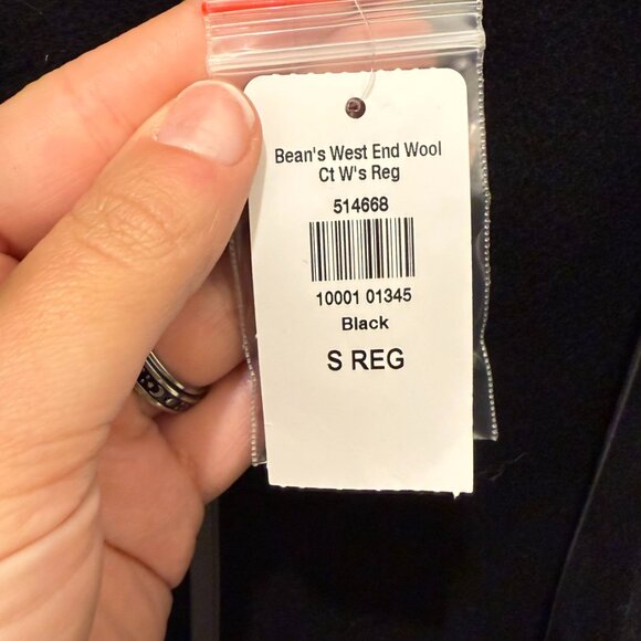 NWT LL Bean West End Wool Coat Women's Small Black Warm for Winter & Holidays - Picture 9 of 10